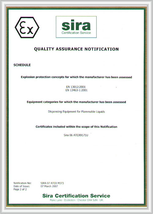 Sira Quality Certificate